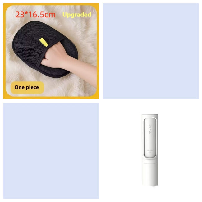 
White brush + textured mitt