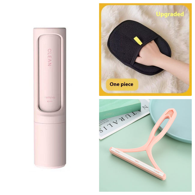 
Pink brush cleaning trio
